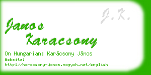 janos karacsony business card